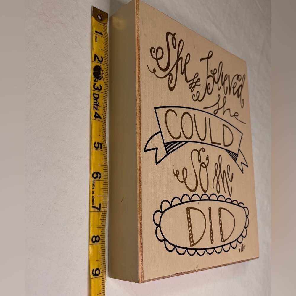 Inspirational Wooden Plaque with Gold and Black Text - Picture 5 of 6